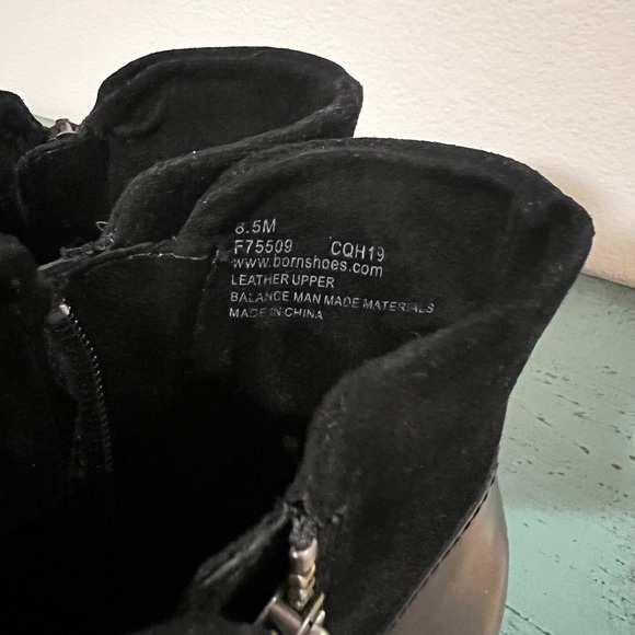 Born Black Leather & Suede Ankle Boots - Picture 3 of 5